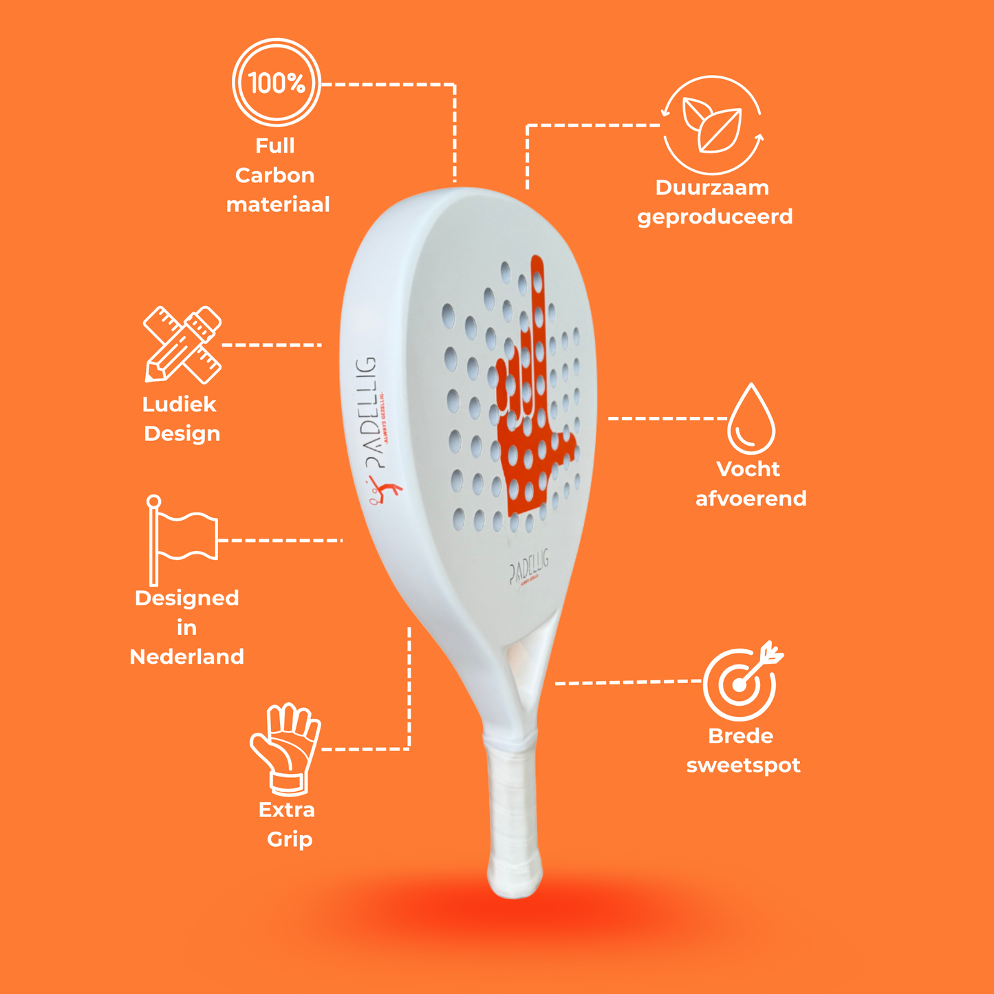 Padelracket Padellig 3K Loser edition – Inclusief tas & 3 ballen