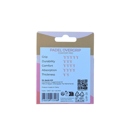 Padellig PADEL PASTEL overgrip giftbox - Overgrip - Grip - Griptape - Comfort Pro - Padel - Overgrip tennis - Overgrip padel - Roze/Lila, Paars, Roze/Lila- 3 stuks