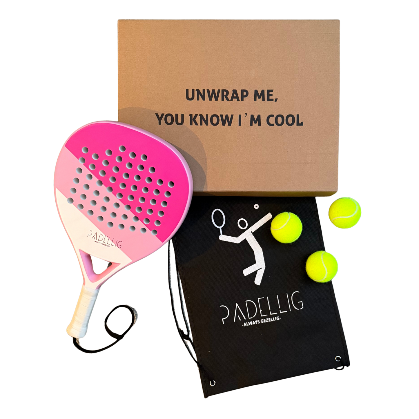 Padelracket Padellig 3K Pink Delight – Inclusief tas & 3 ballen