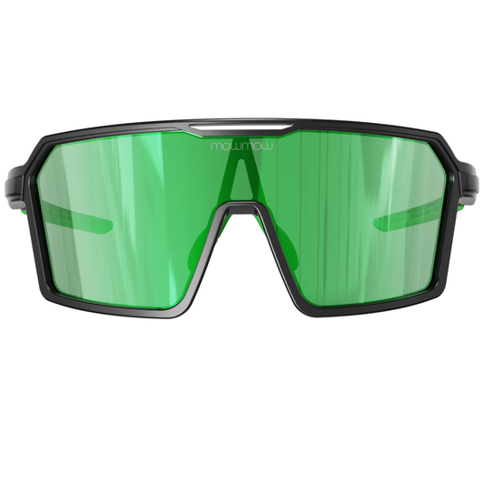 Padelbril - Wizard-008 - Matte black | clear to full green Revo
