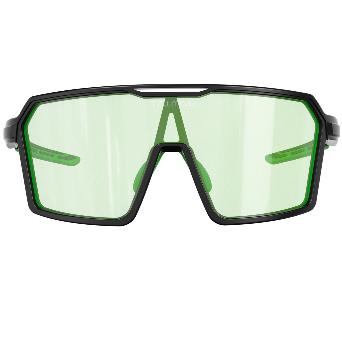 Padelbril - Wizard-008 - Matte black | clear to full green Revo