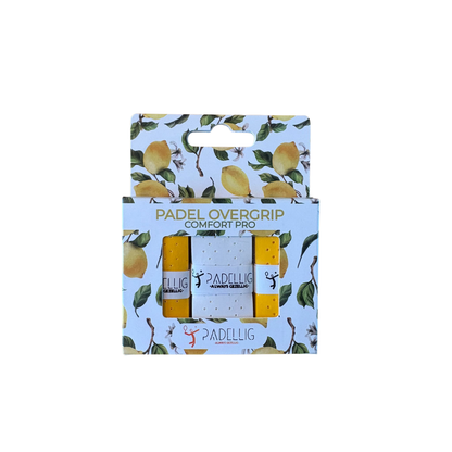 Padellig LEMON TREE overgrip giftbox - Overgrip - Grip - Griptape - Comfort Pro - Padel - Overgrip tennis - Overgrip padel - Geel, Wit, Geel - 3 stuks