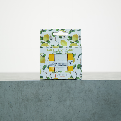 Padellig LEMON TREE overgrip giftbox - Overgrip - Grip - Griptape - Comfort Pro - Padel - Overgrip tennis - Overgrip padel - Geel, Wit, Geel - 3 stuks