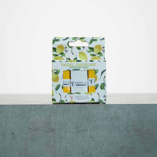 Padellig LEMON TREE overgrip giftbox - Overgrip - Grip - Griptape - Comfort Pro - Padel - Overgrip tennis - Overgrip padel - Geel, Wit, Geel - 3 stuks