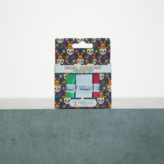 Padellig DIA DE LOS MUERTOS overgrip giftbox - Overgrip - Grip - Griptape - Comfort Pro - Padel - Overgrip tennis - Overgrip padel - Groen, Wit, Rood - 3 stuks