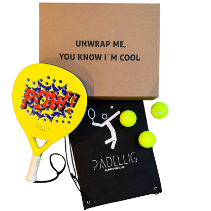 Padelracket Padellig 3K POW! edition – Inclusief tas & 3 ballen