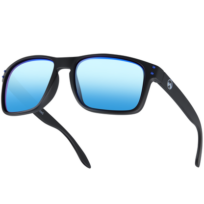 Padelbril - Slide - Matte black frame | ice blue lens