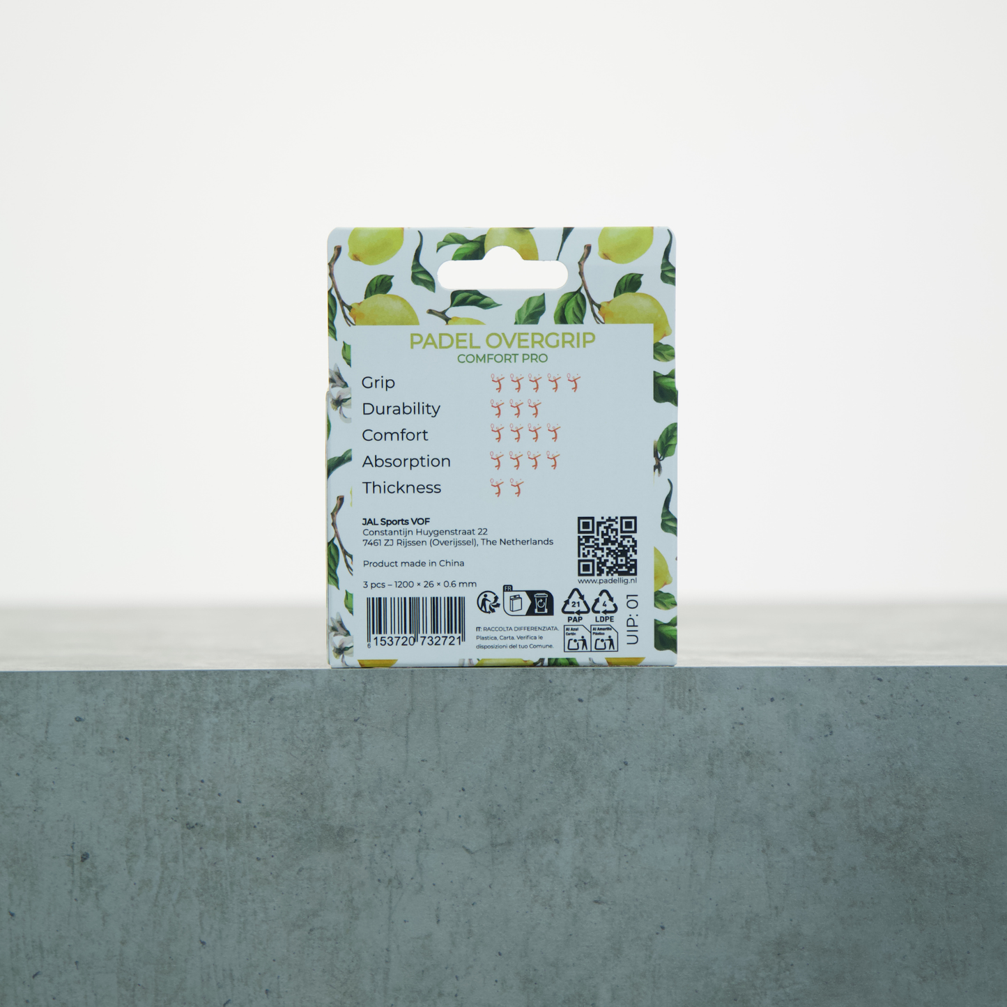 Padellig LEMON TREE overgrip giftbox - Overgrip - Grip - Griptape - Comfort Pro - Padel - Overgrip tennis - Overgrip padel - Geel, Wit, Geel - 3 stuks