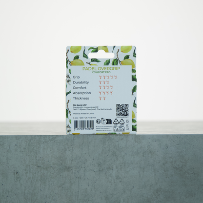 Padellig LEMON TREE overgrip giftbox - Overgrip - Grip - Griptape - Comfort Pro - Padel - Overgrip tennis - Overgrip padel - Geel, Wit, Geel - 3 stuks