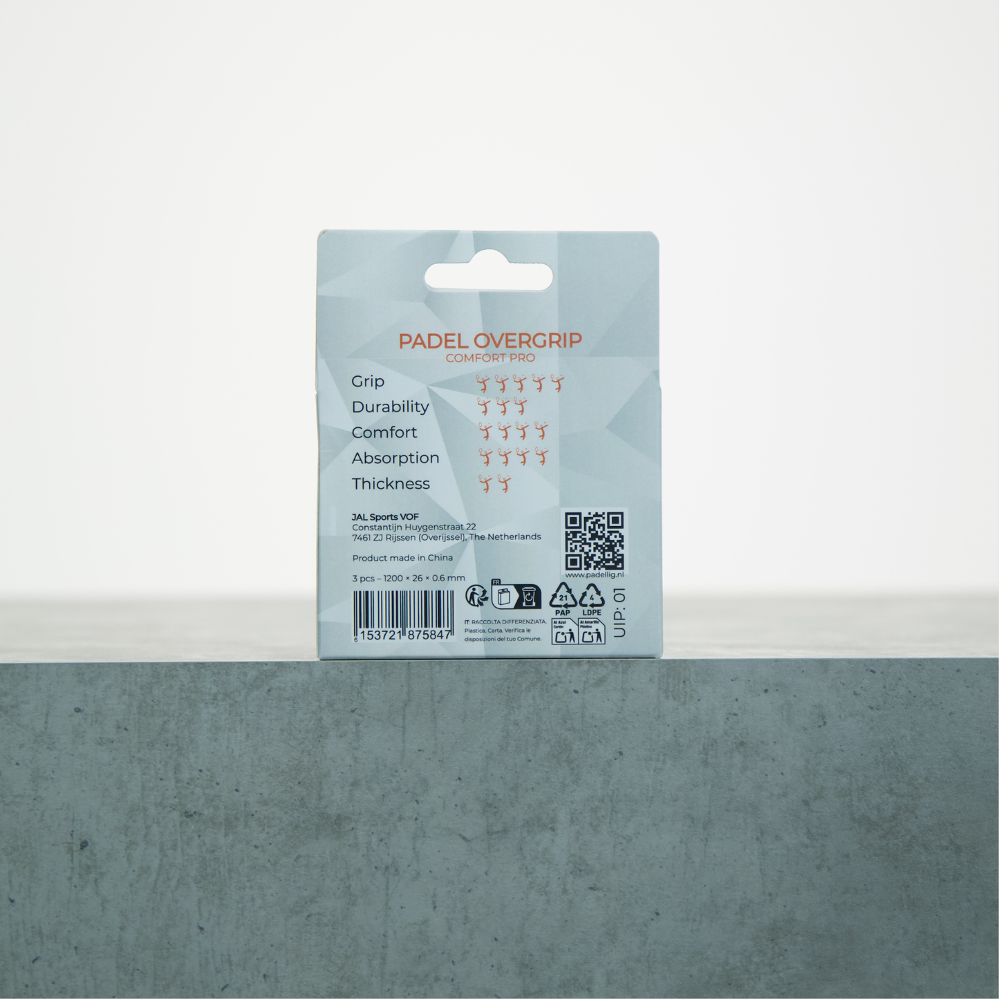 Padellig ALL-IN WHITE overgrip giftbox - Overgrip - Grip - Griptape - Comfort Pro - Padel - Overgrip tennis - Overgrip padel - Wit, Wit, Wit- 3 stuks