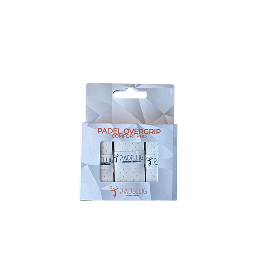 Padellig ALL-IN WHITE overgrip giftbox - Overgrip - Grip - Griptape - Comfort Pro - Padel - Overgrip tennis - Overgrip padel - Wit, Wit, Wit- 3 stuks