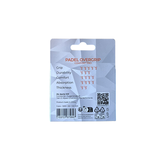 Padellig ALL-IN WHITE overgrip giftbox - Overgrip - Grip - Griptape - Comfort Pro - Padel - Overgrip tennis - Overgrip padel - Wit, Wit, Wit- 3 stuks