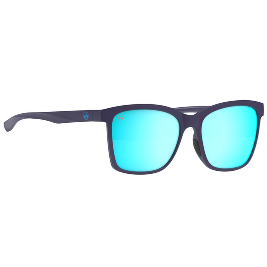Padelbril - Oahu - Matte dark navy frame | ice blue lens