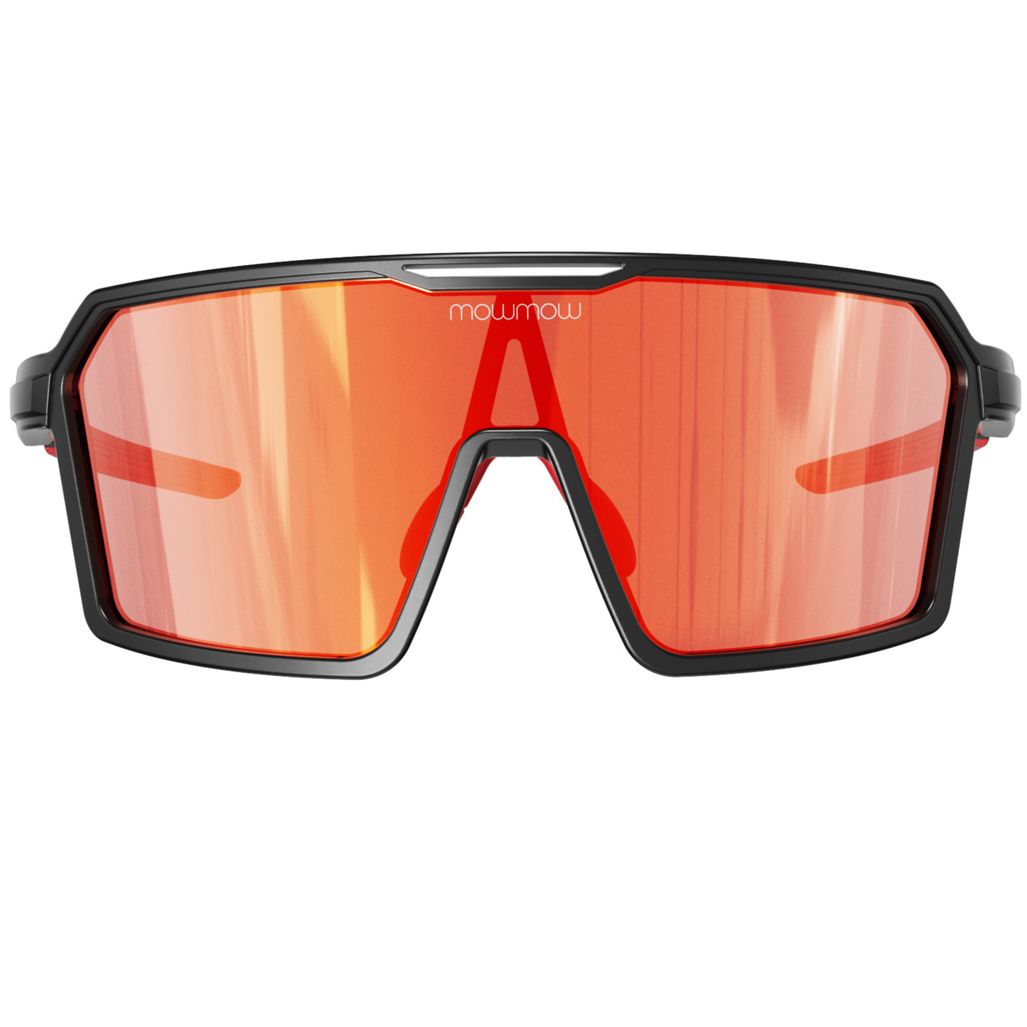 Padelbril - Wizard-002 - Matte black | clear to full orange red Revo