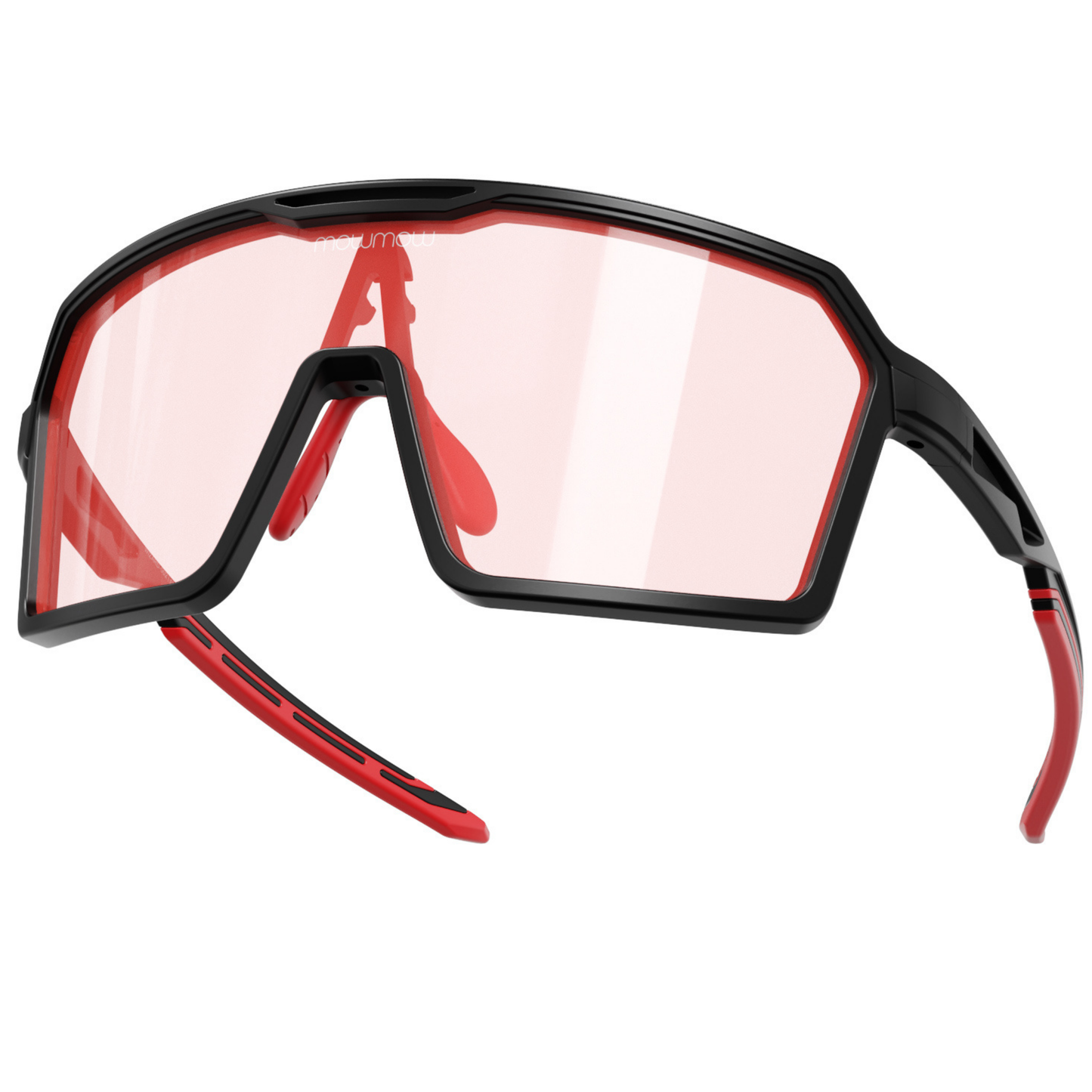 Padelbril - Wizard-002 - Matte black | clear to full orange red Revo