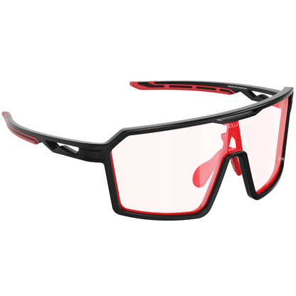 Padelbril - Wizard-002 - Matte black | clear to full orange red Revo