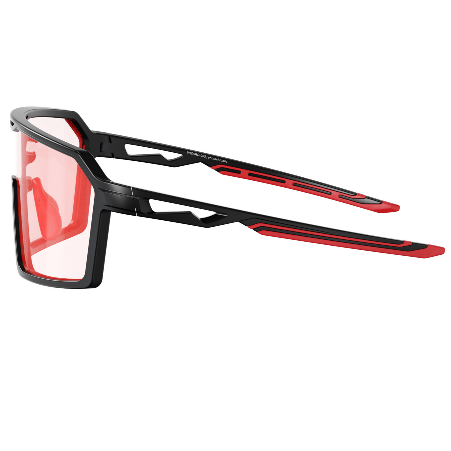 Padelbril - Wizard-002 - Matte black | clear to full orange red Revo