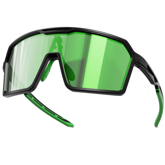 Padelbril - Wizard-008 - Matte black | clear to full green Revo