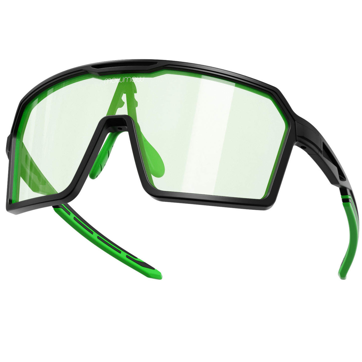 Padelbril - Wizard-008 - Matte black | clear to full green Revo