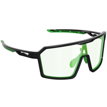 Padelbril - Wizard-008 - Matte black | clear to full green Revo